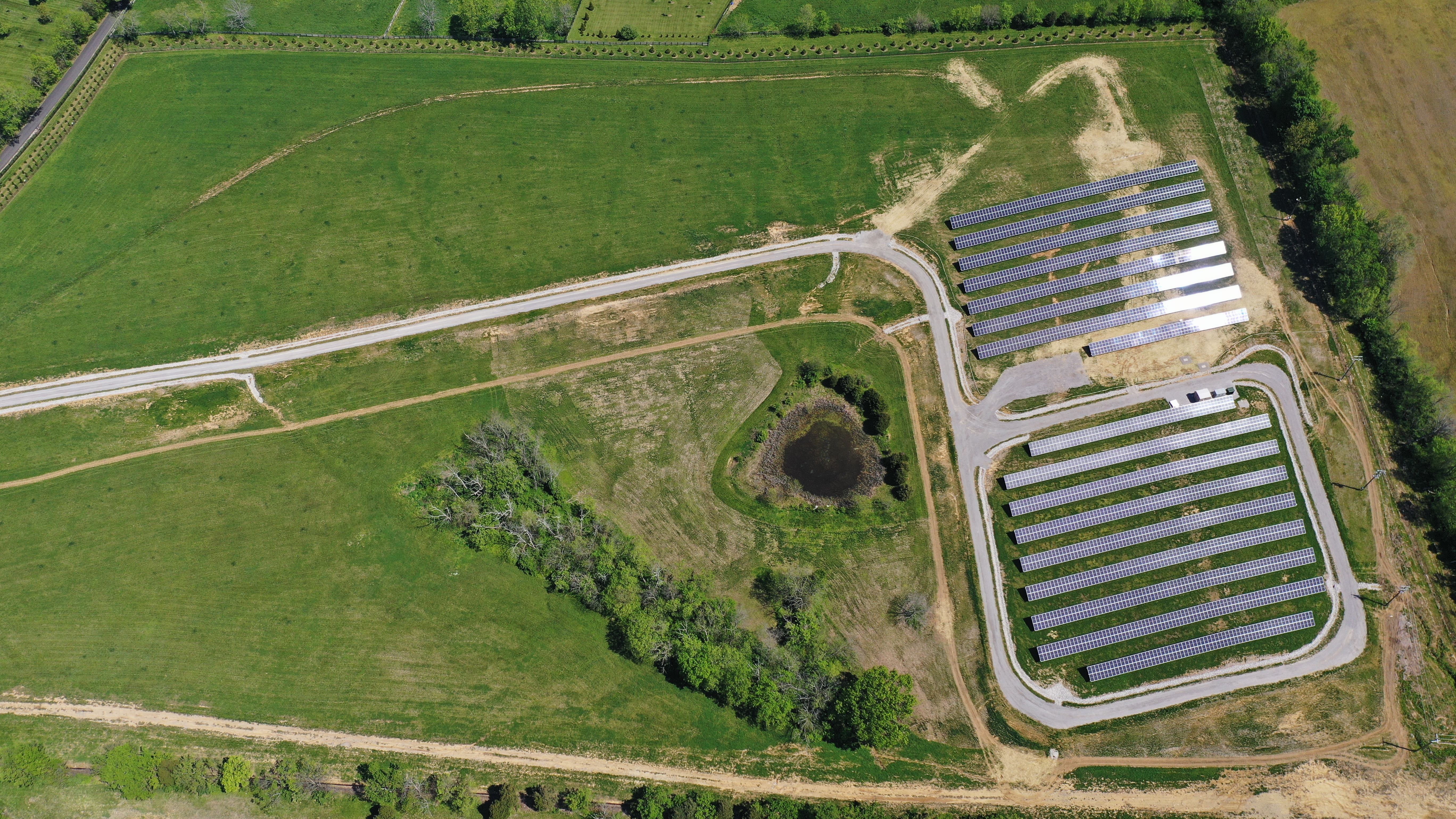 high angle view of solar share array