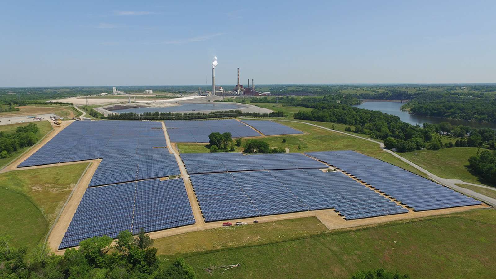 aerial view of E.W. Brown solar facility