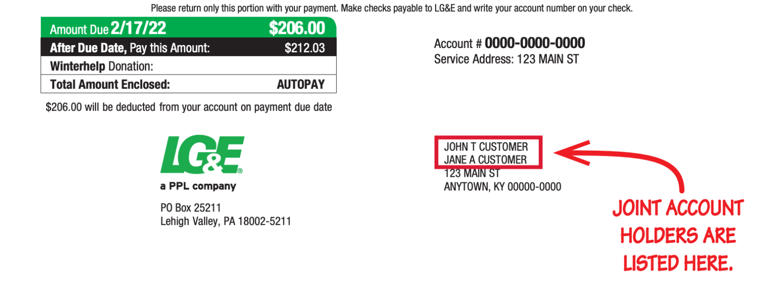 Important information about residential joint accounts LG&E and KU