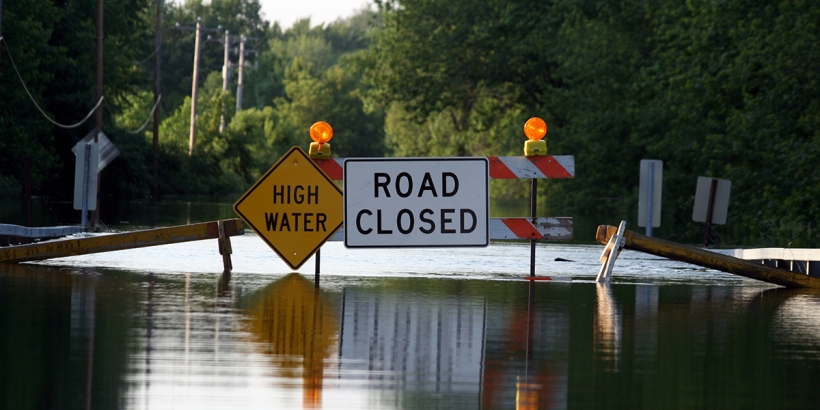 Flooded road.