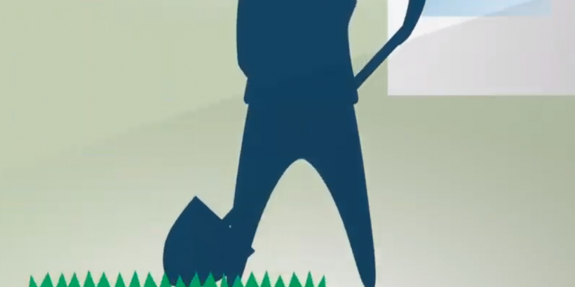cartoon of person digging