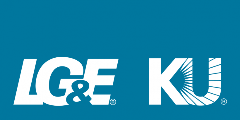 LG&E and KU logos on blue background