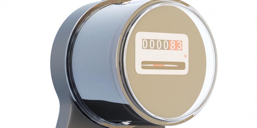 electric meter on white background