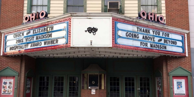 marquee outside of Ohio Theater in Madison, Indiana