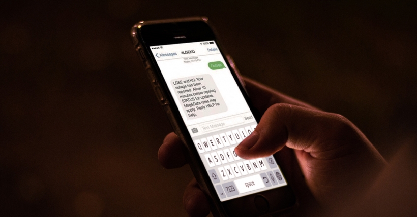 Texting an outage report