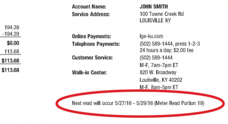 Metering reading schedule | LG&E and KU Metering reading schedule | LG&E and KU