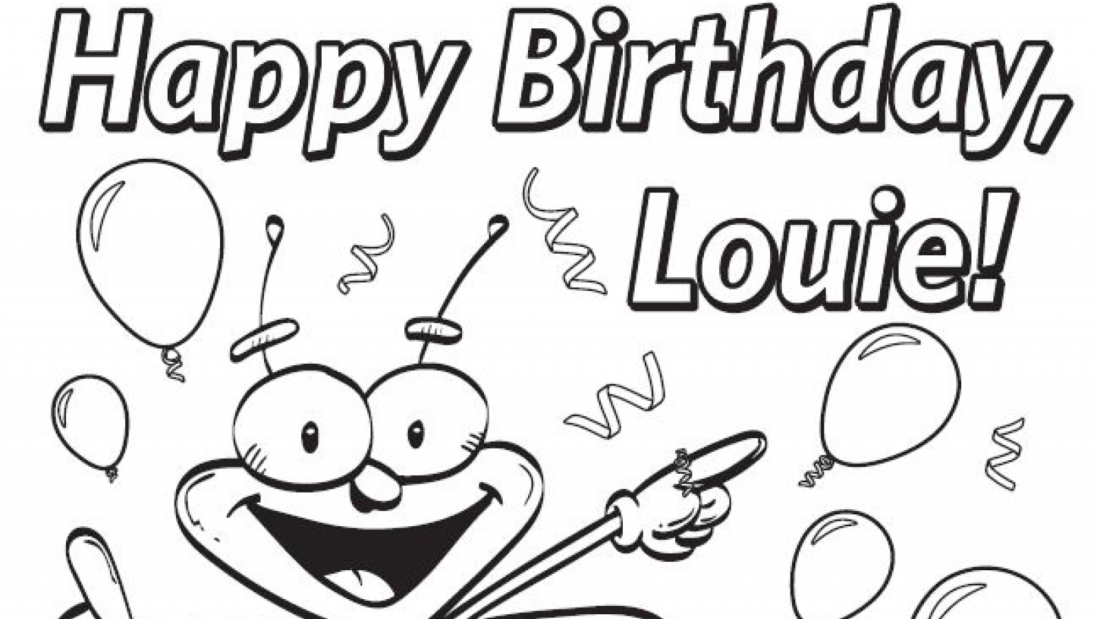Louie Coloring Sheet (Birthday)