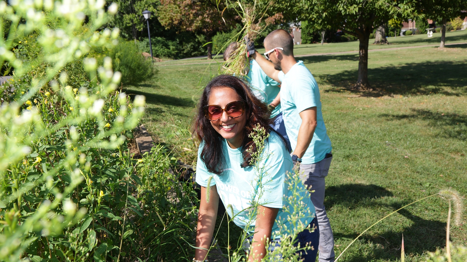 employee doing landscaping work
