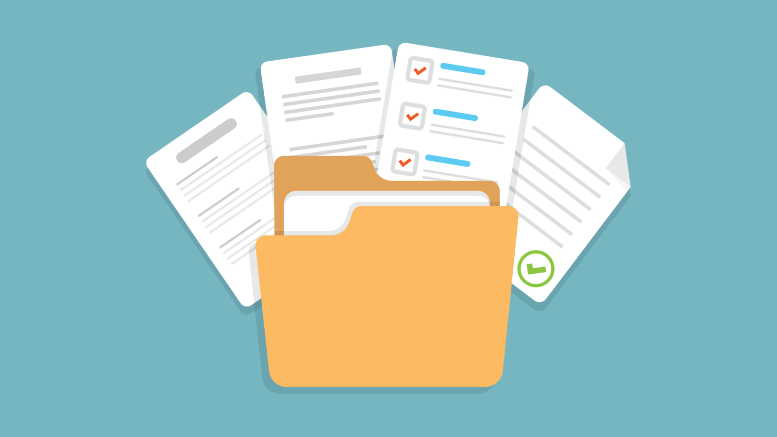graphic of files, folders and documents