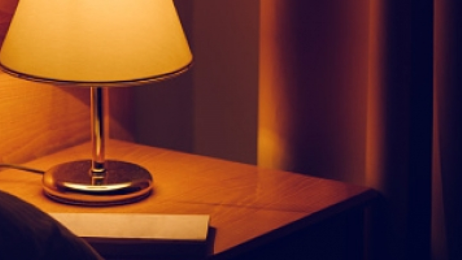 lamp on a nightstand