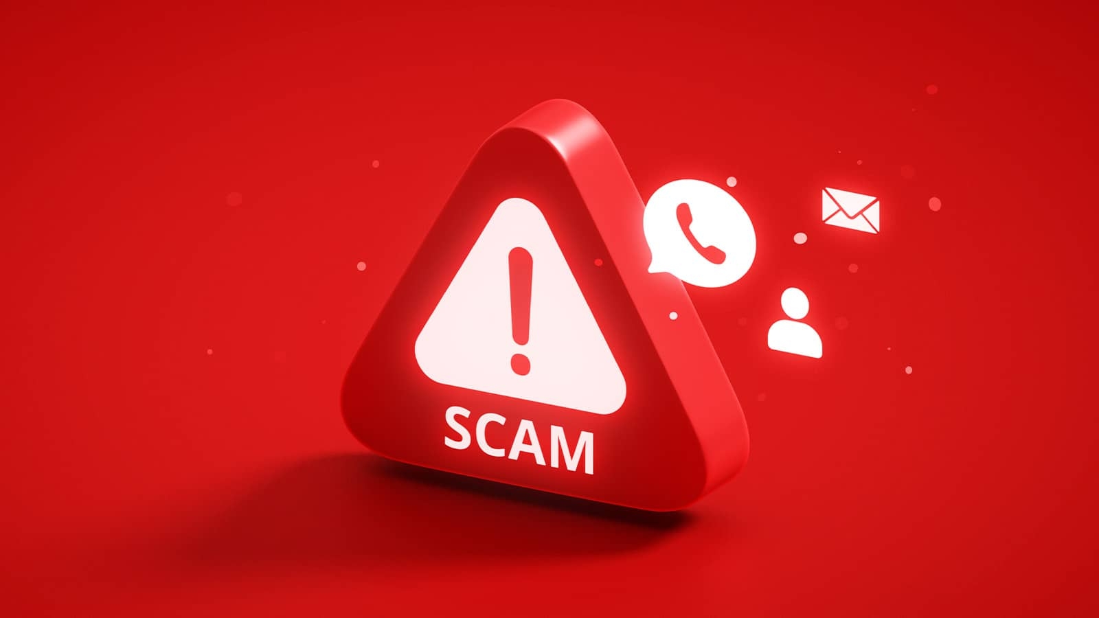 alert triangle with exclamation point reading SCAM