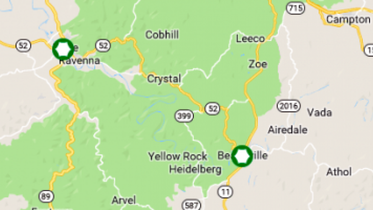 image of green icons on an outage map