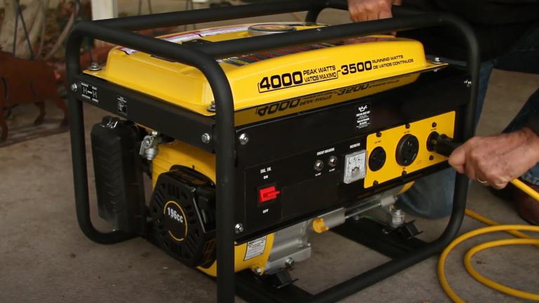a generator being plugged in