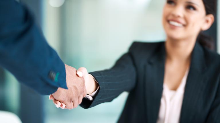 two businesspeople shaking hands