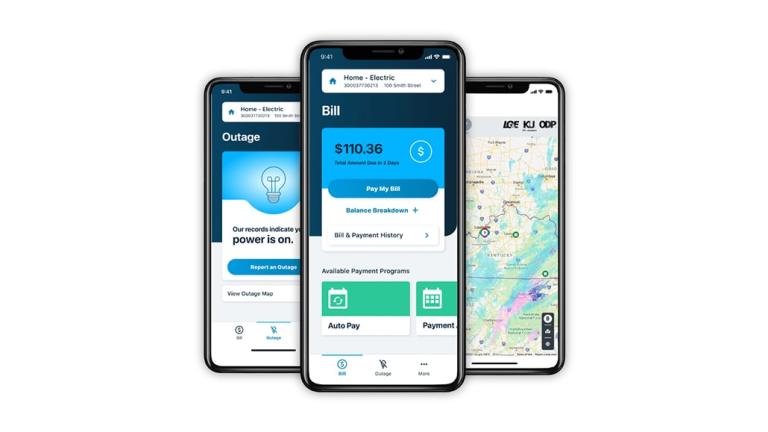 Mobile app screens