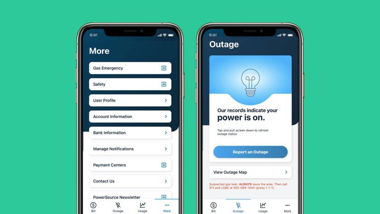 screenshots of mobile app on smartphones
