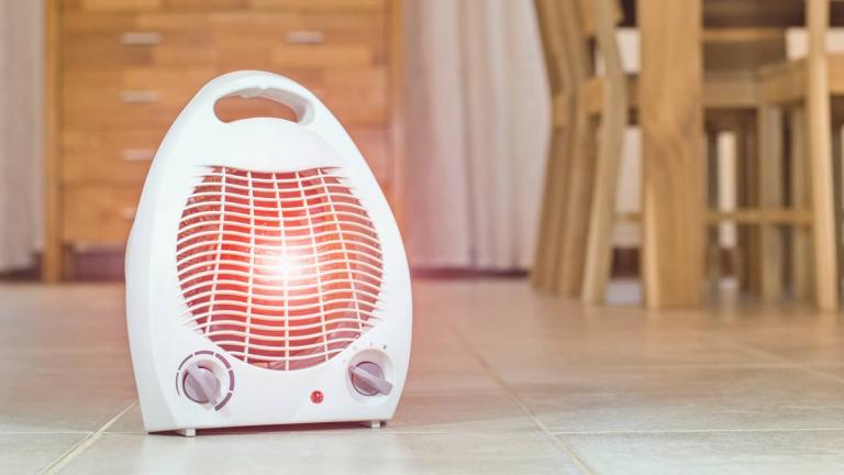 space heater on a floor