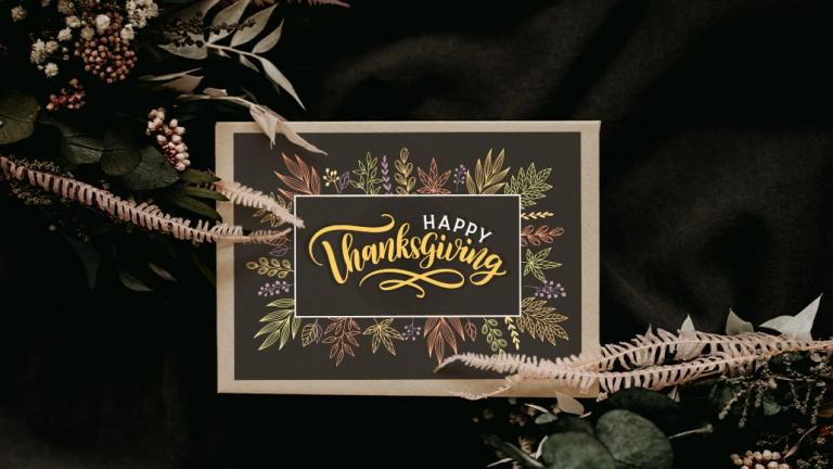 card that reads Happy Thanksgiving