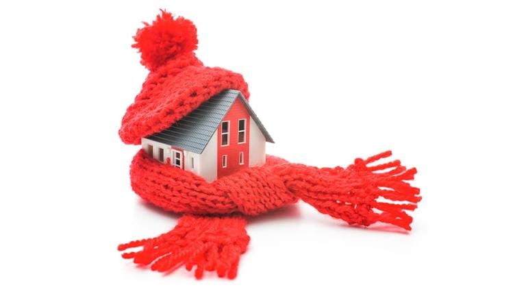 House with a scarf around it