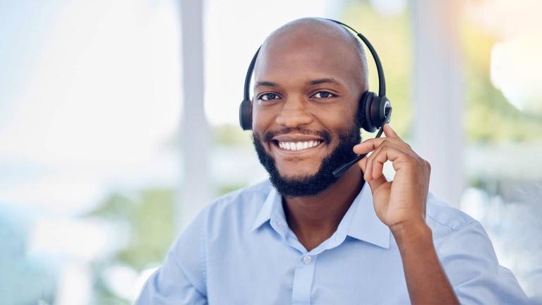 person wearing a headset