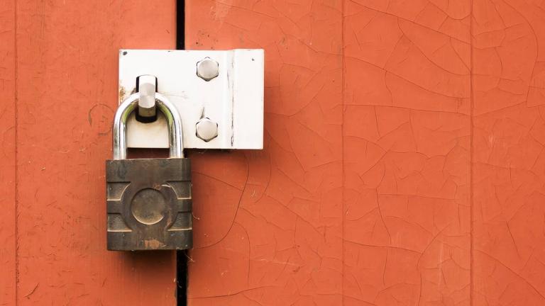 gate with a padlock