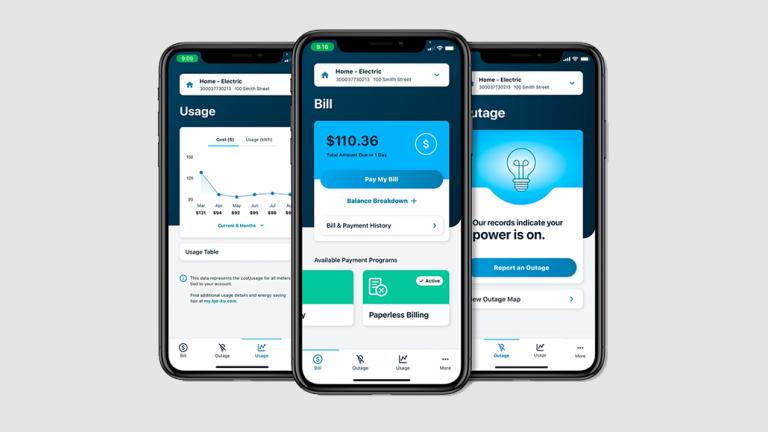 Mobile app screens