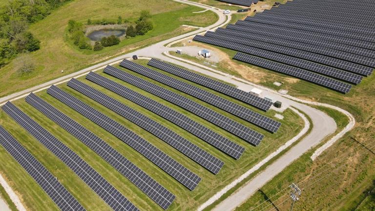Aerial view of Solar Share solar field