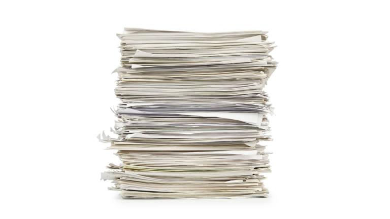 a stack of papers