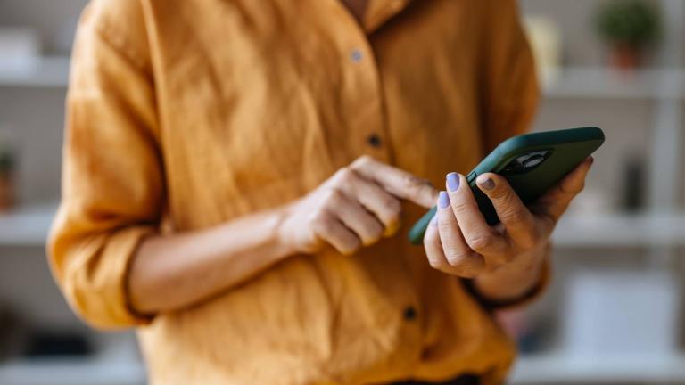 person using cell phone