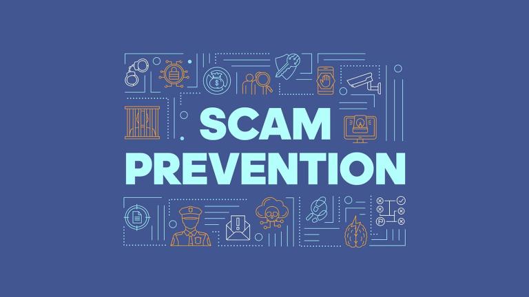 slide reading "scam prevention"