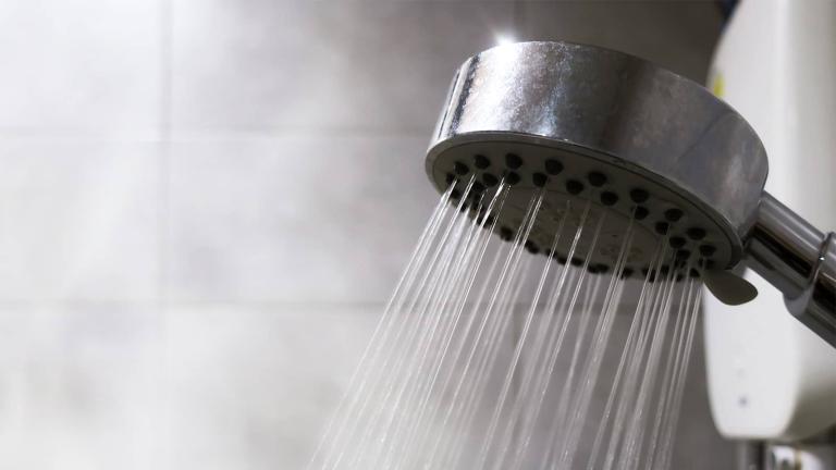 shower head with water coming out