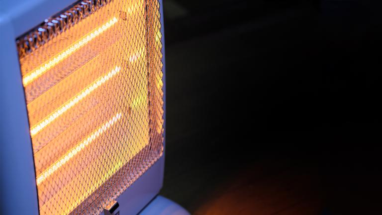 space heater turned on
