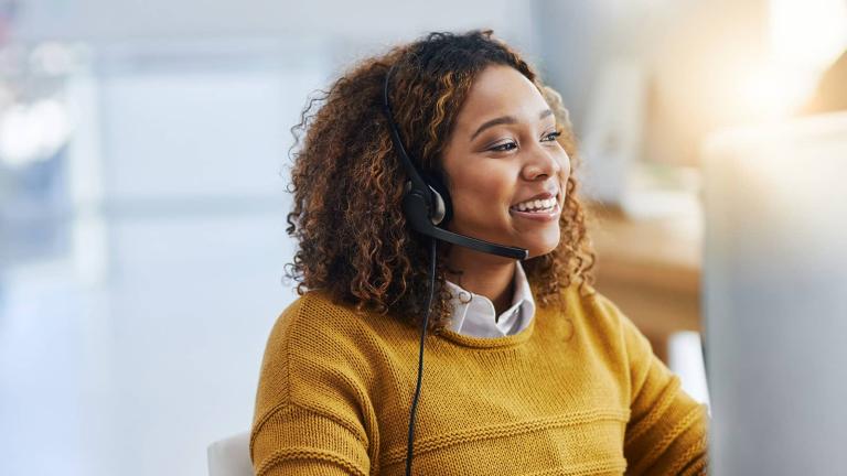 call representative on a phone