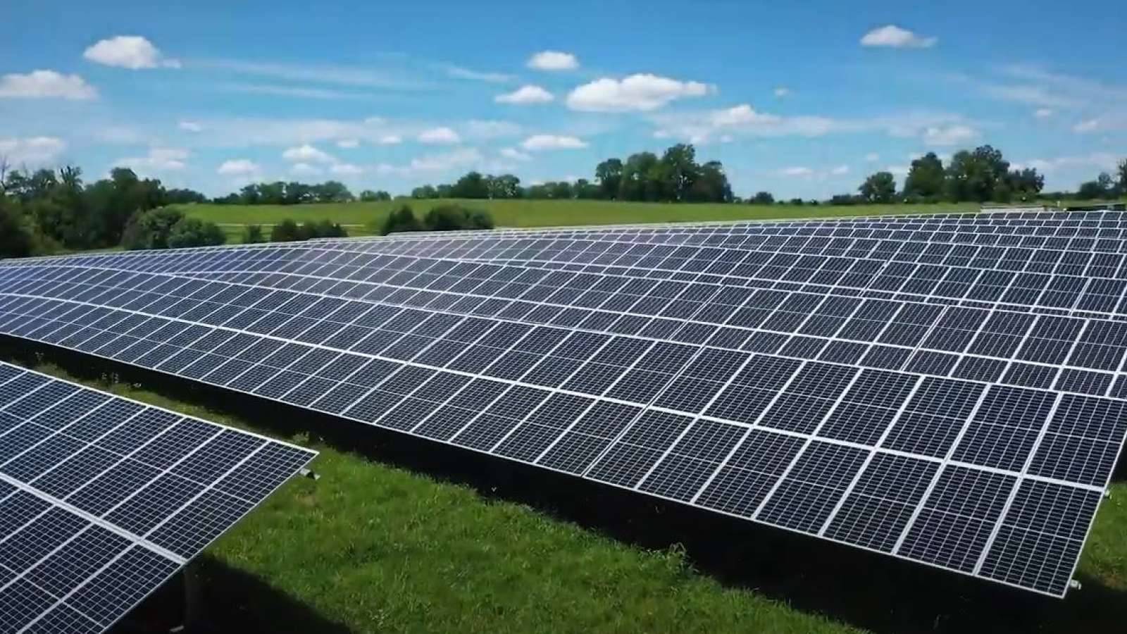 a field of solar arrays