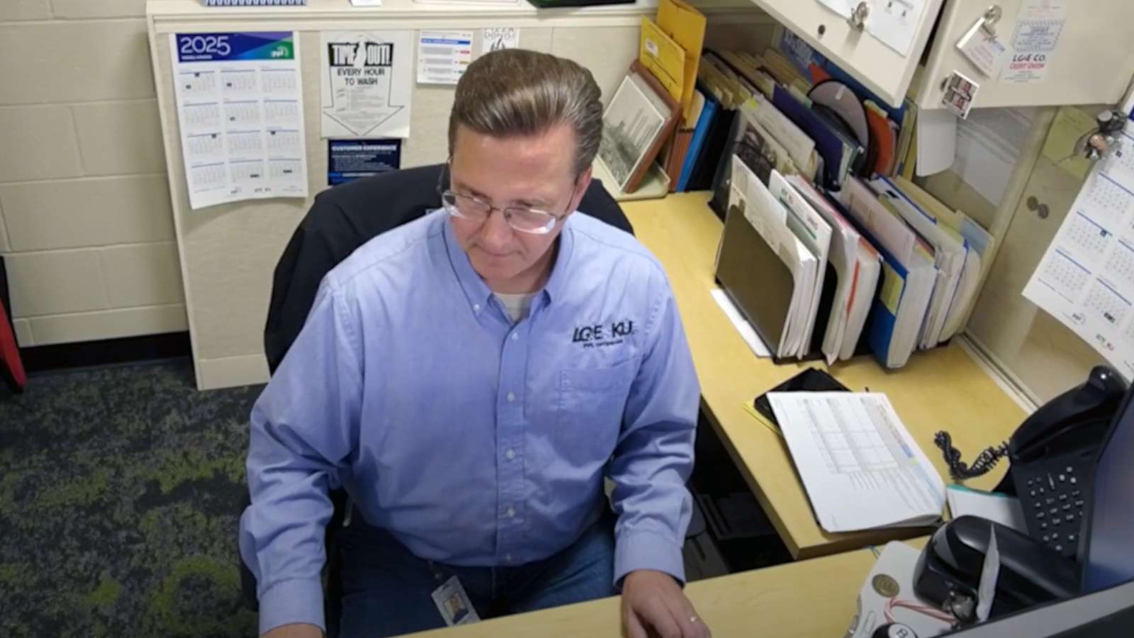 person sitting at desk