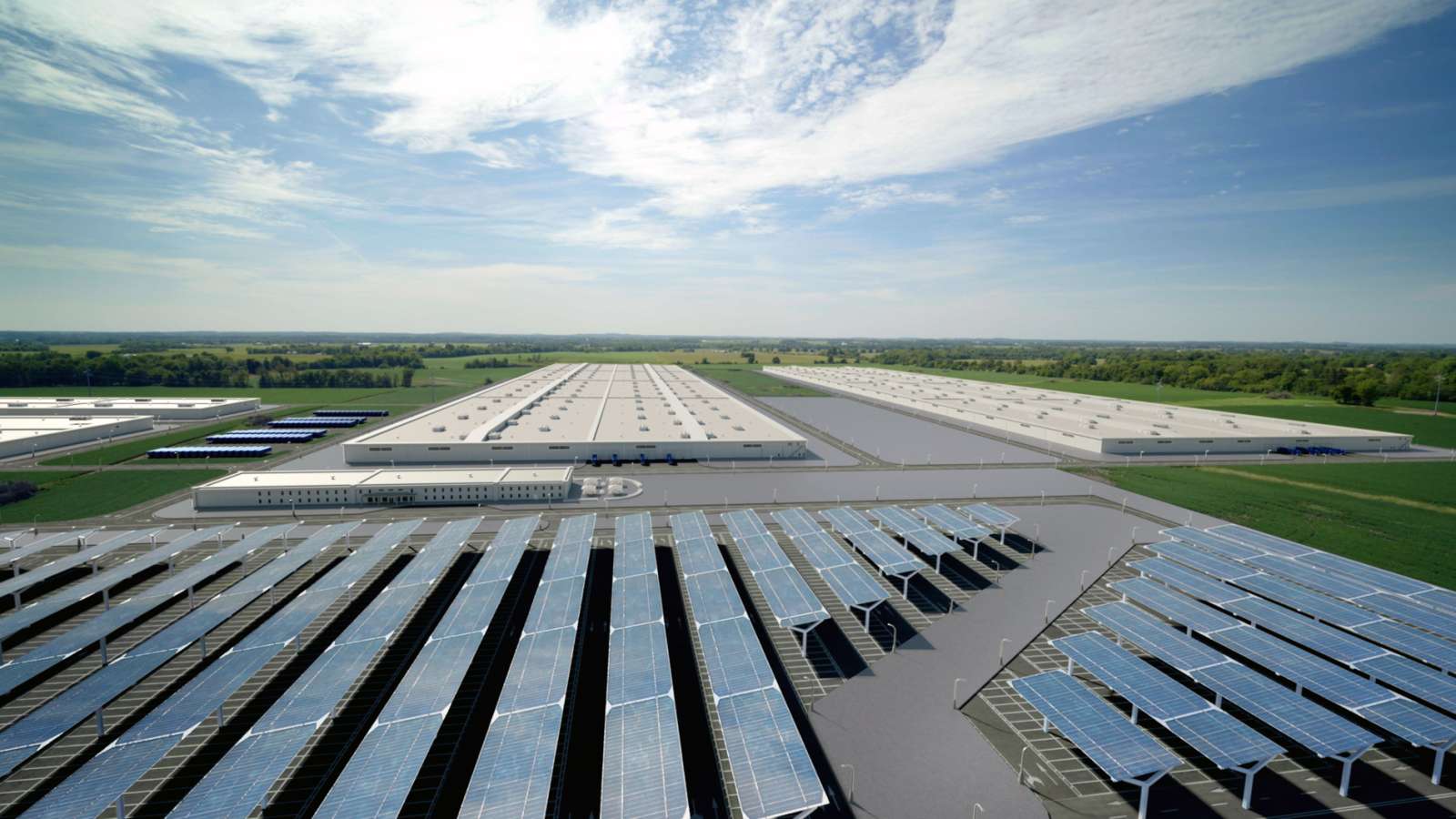 aerial view rendering of battery facility