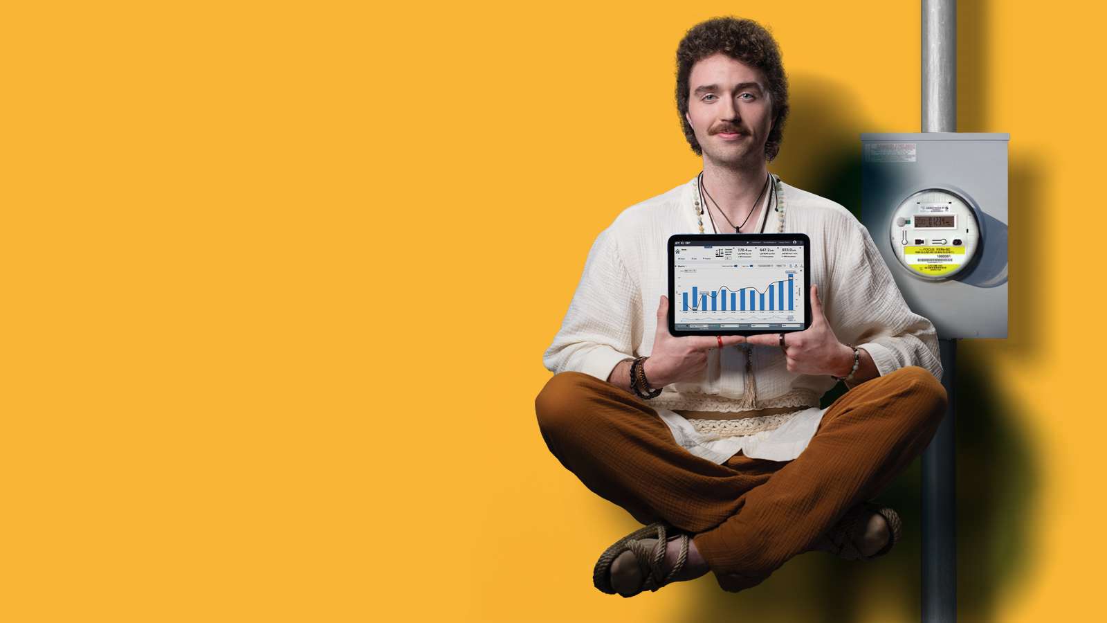 Guru floating next to an advanced meter