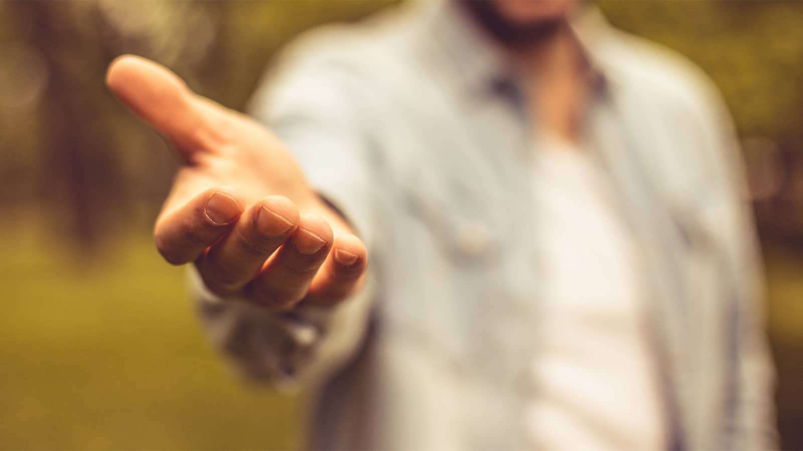 a hand reaching out