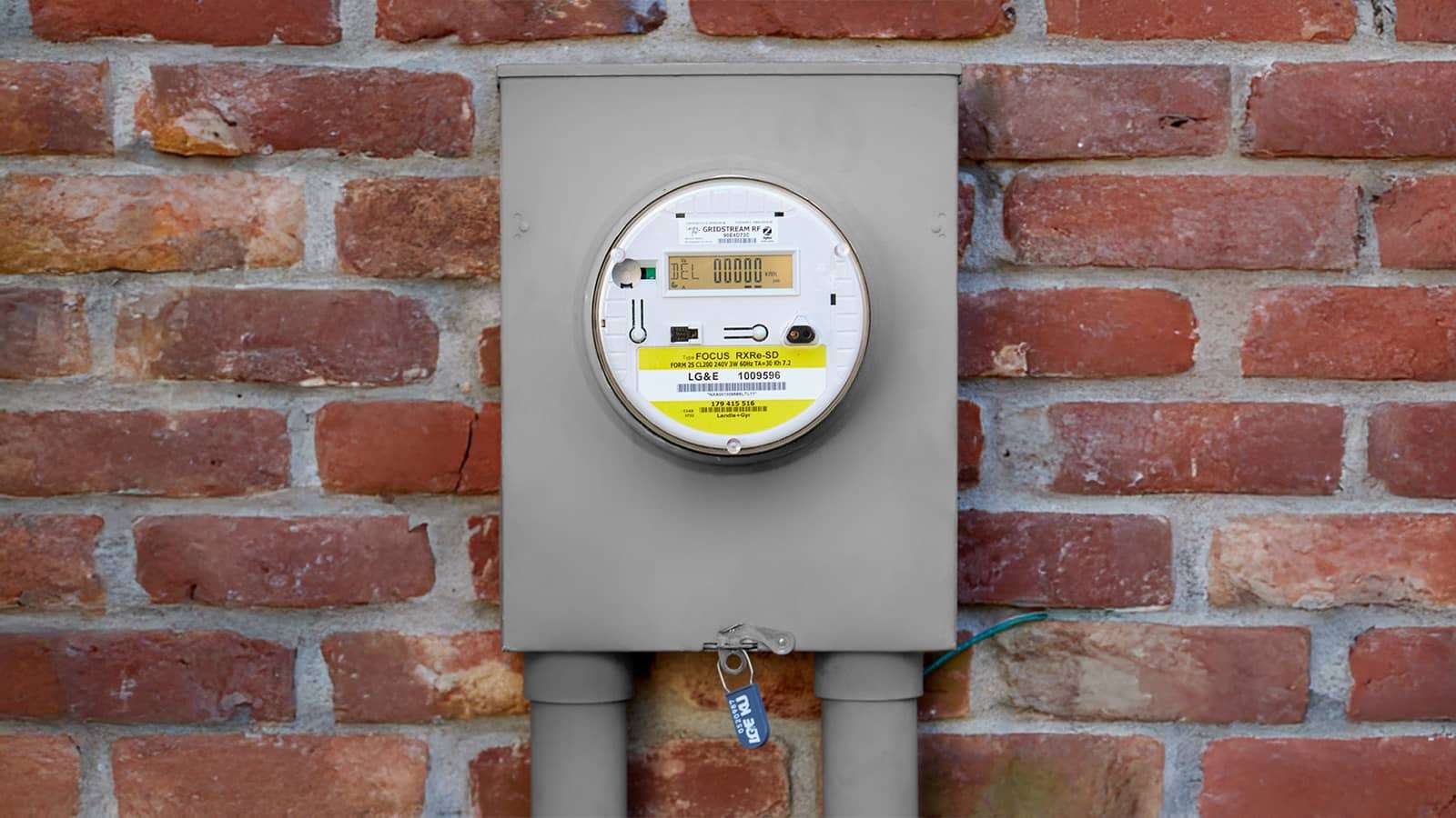 advanced meter on a brick wall