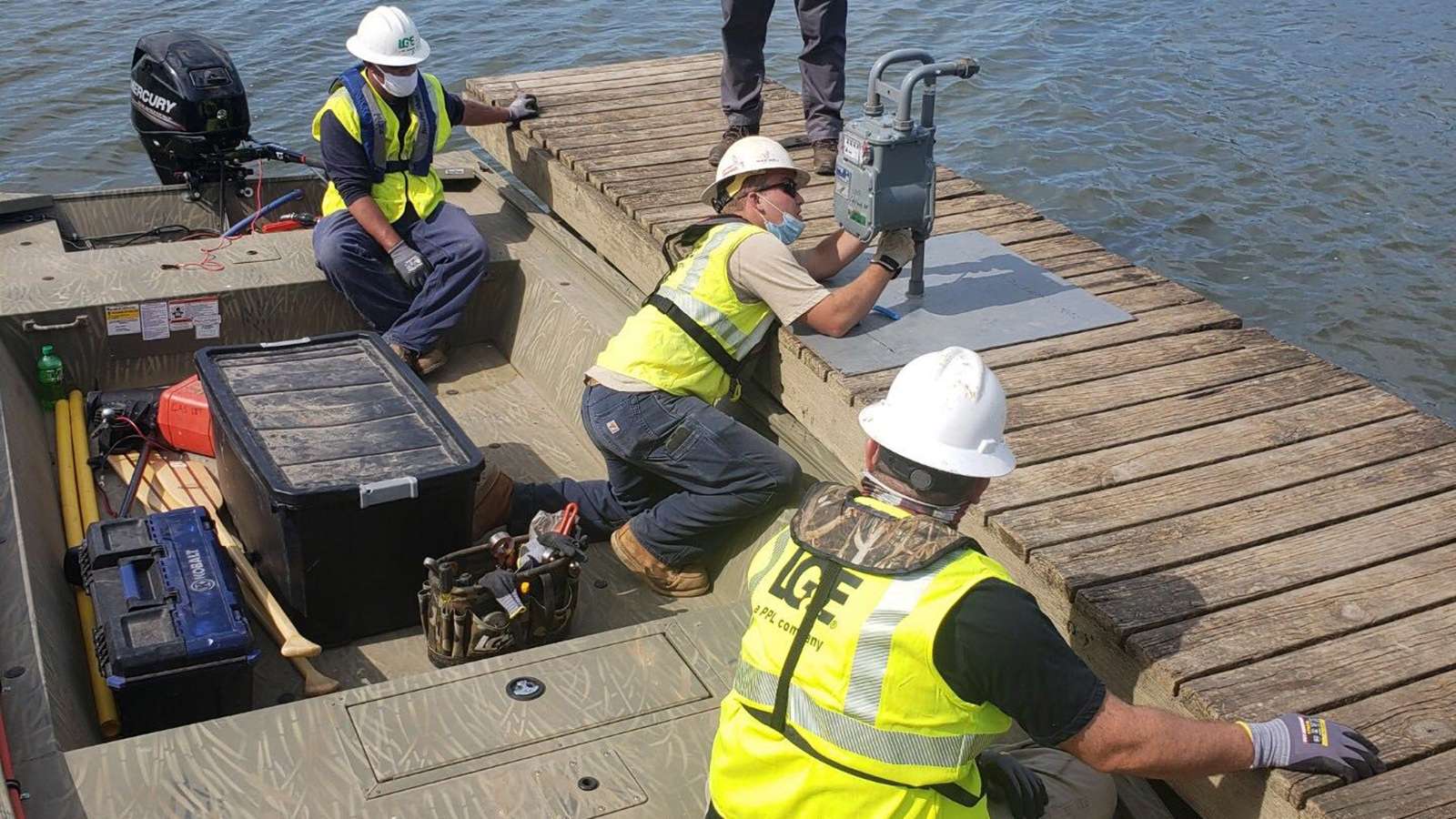 gas operations employees training for flood related work