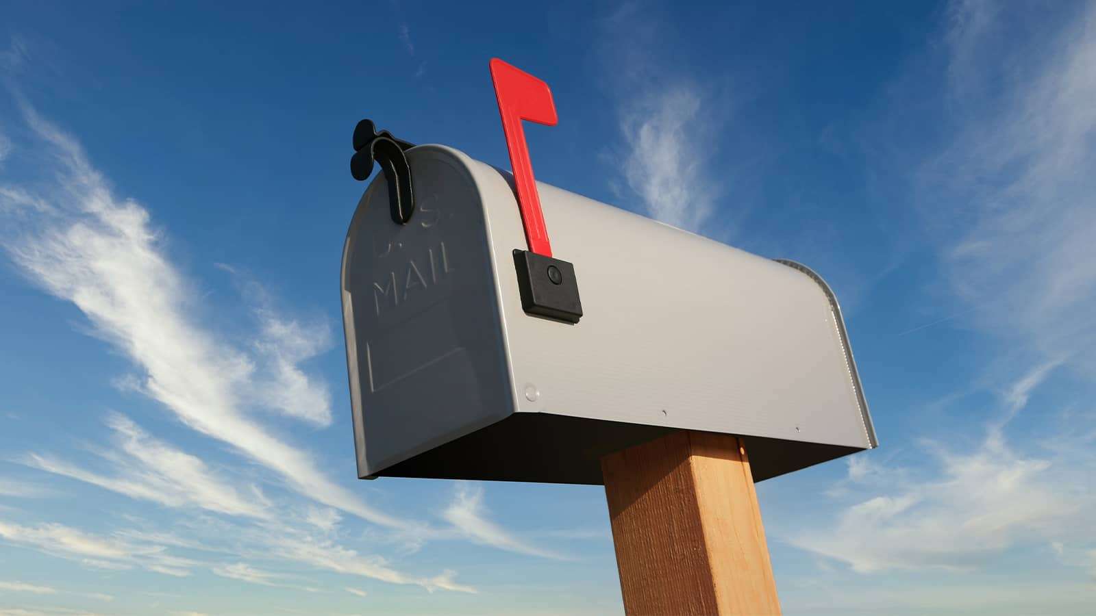 mailbox with flag up