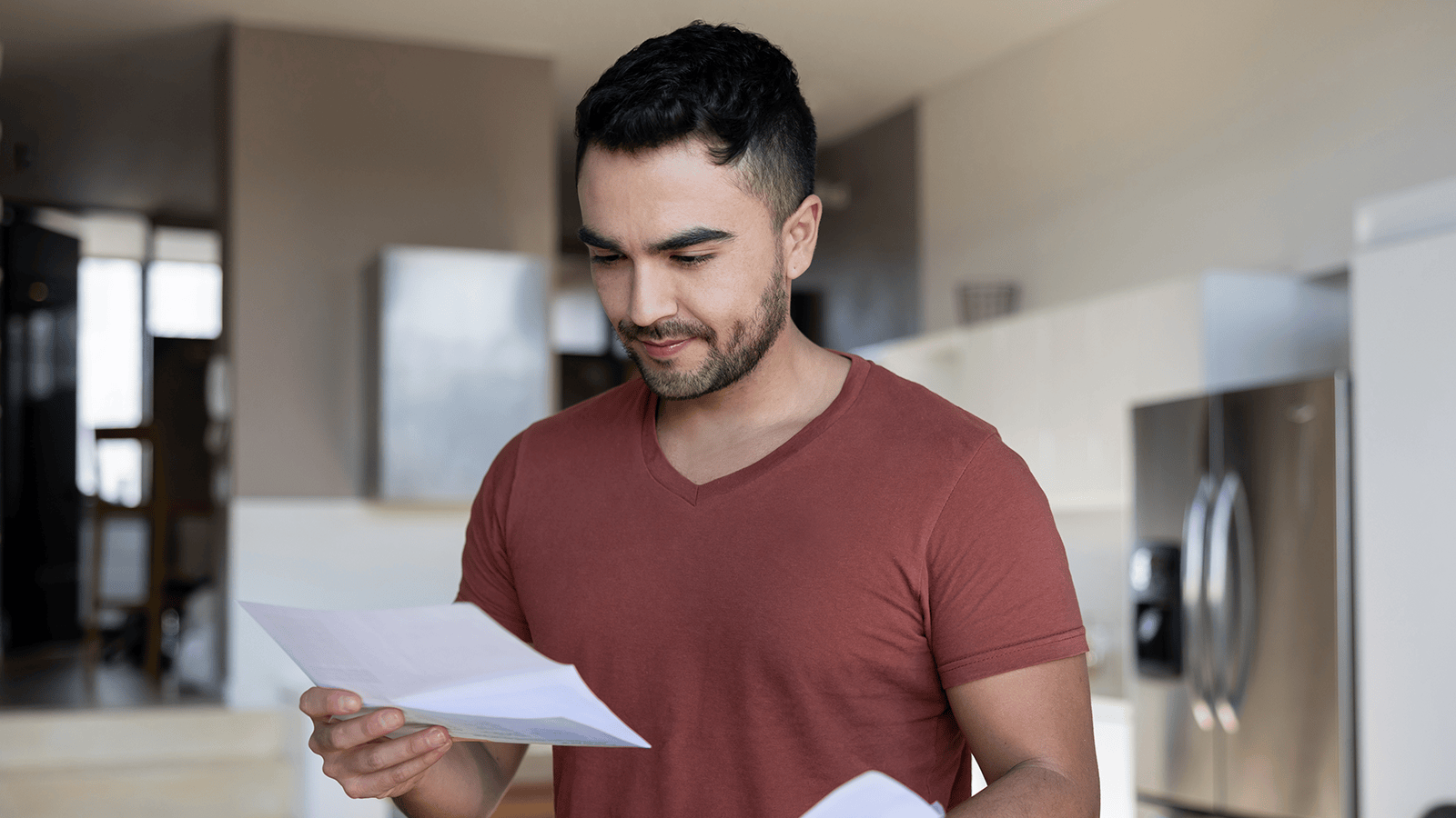 person reading a bill
