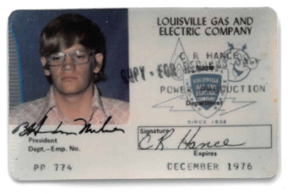 Chuck Hance's employee ID from 1976.