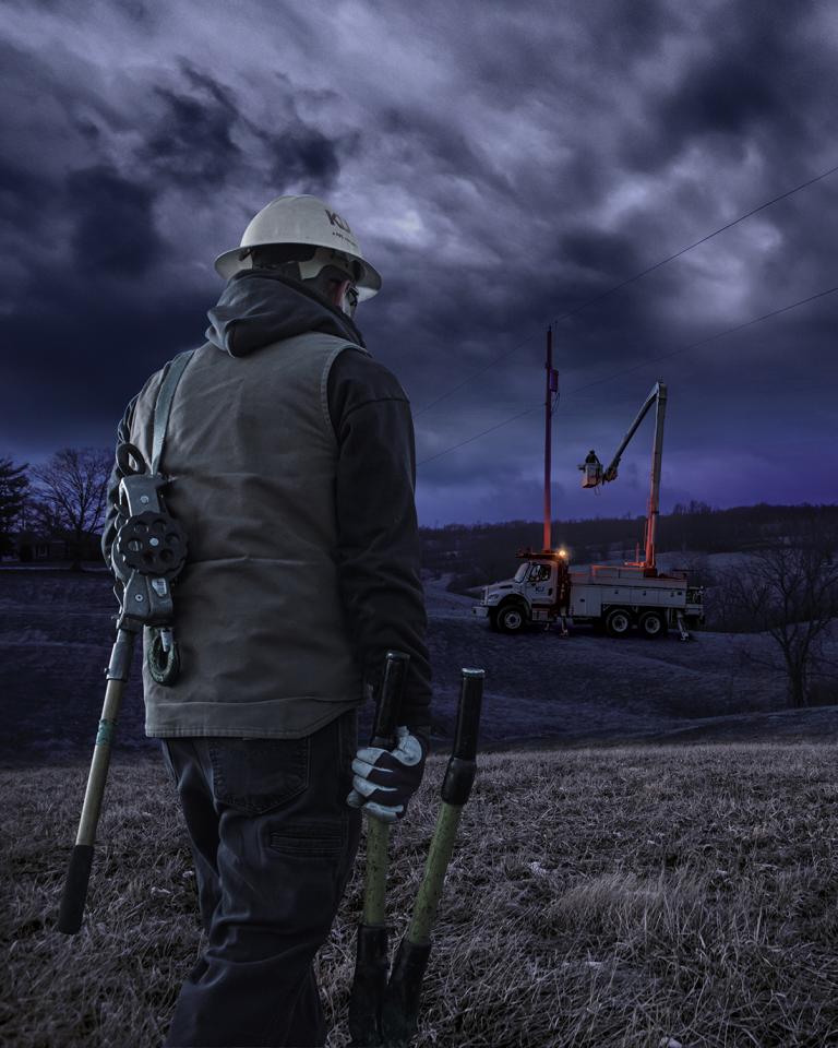 Employee at night