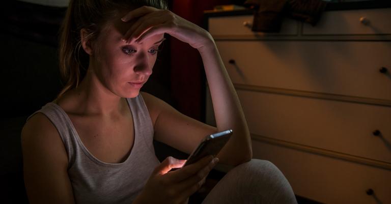 Women texting outage