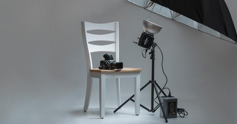Camera sitting in a chair