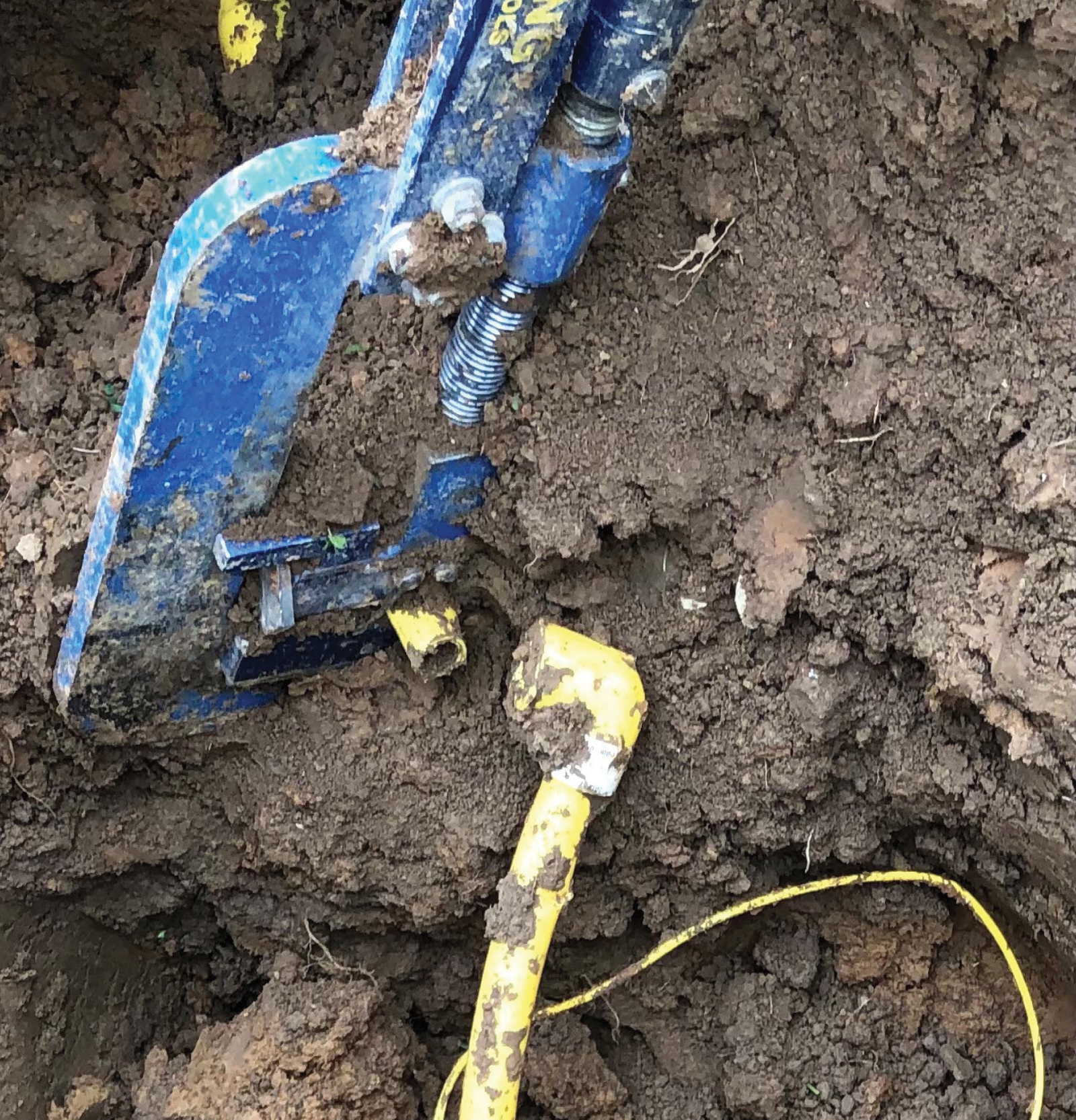 equipment breaking a utility line