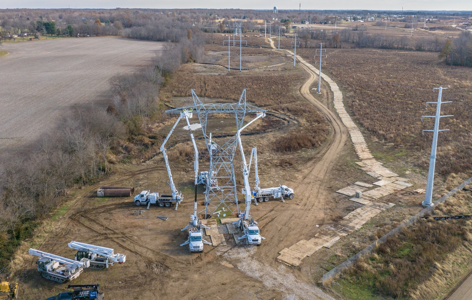 Aerial picture of transmission work