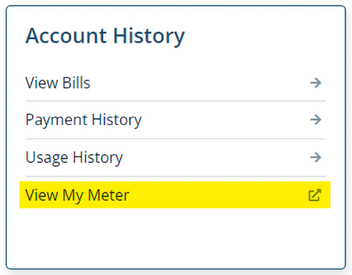 View My Meter selection in My Account