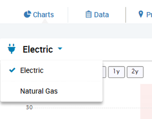 My Meter select gas/electric screen